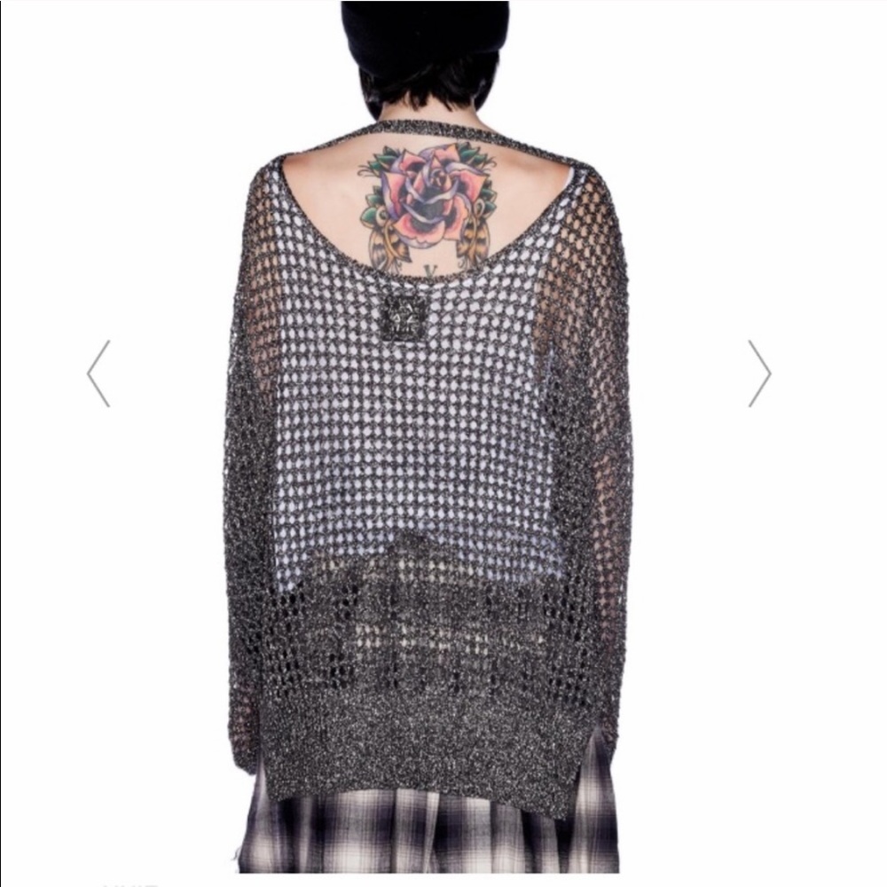 UNIF Glam Sheer See Through Sweater Top Sz XS